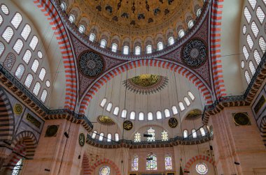 İstanbul, Türkiye 'deki Süleyman Camii' nin içi