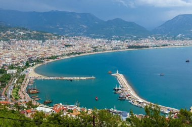 Türkiye 'deki Alanya Şatosu' ndan Alanya Kasabası manzarası