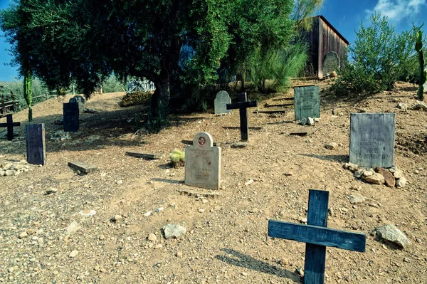 Cementerio Paisaje Cine Ciudad Occidental Desierto — Foto de Stock