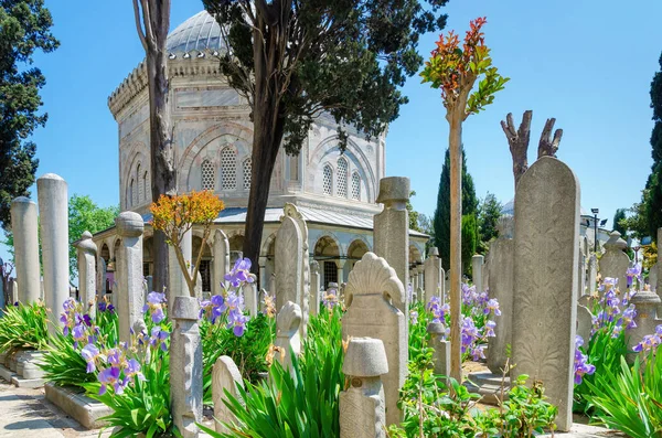 Eski Tarihi Müslüman Mezarlığı Süleyman Camii Mezarlığındaki Slami Mezar Taşları — Stok fotoğraf