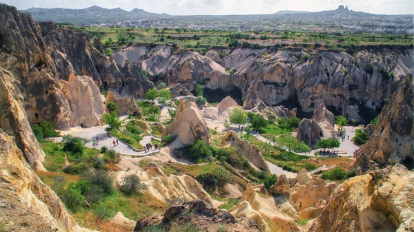 Καππαδοκία Goreme Υπαίθριο Μουσείο Θέα Από Την Κορυφή Τουρκία — Φωτογραφία Αρχείου