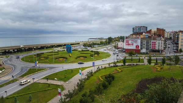 Trabzon Turkey Października 2018 Widok Skrzyżowanie Miasta Trabzon Meczetu Hagia — Zdjęcie stockowe