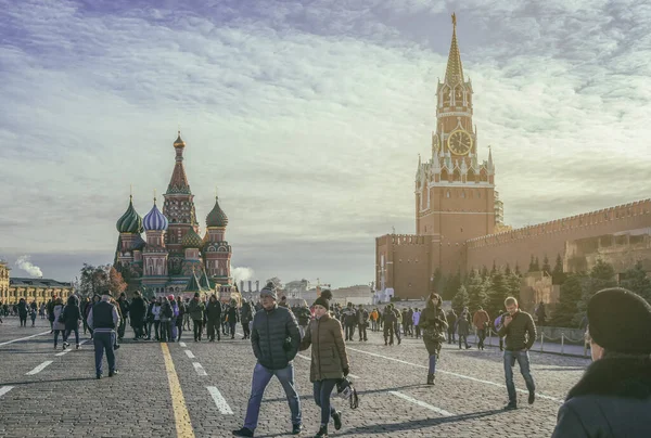 Moskau Russland November 2017 Menschen Auf Dem Roten Platz Moskau — Stockfoto