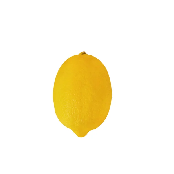 Färsk Gul Citron Isolerad Vitt Med Klippbana — Stockfoto