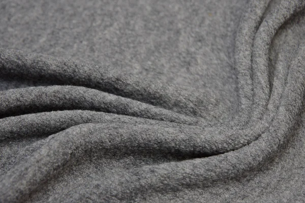 Fermer Texture Tissu Pour Manteau Tissu Lainé Gris Fond Gris — Photo