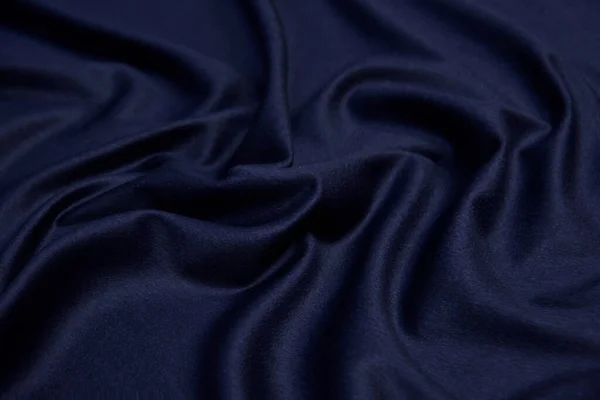 Laine Bleu Foncé Pour Manteau Gros Plan Texture Tissu Est — Photo