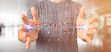 bir iş Borsası ticaret veri bilgilerini tutan adam