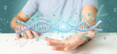 Bir veri oluşturma 3d tutan adam Dna kodlu