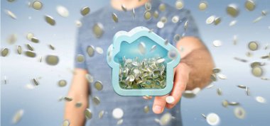 Ouse servet sikke, 3d render ile tutan adam