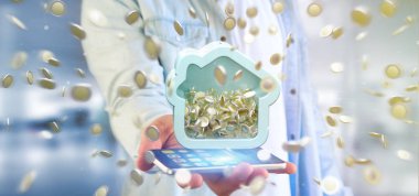 Ouse servet sikke, 3d render ile tutan adam