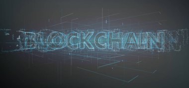 Blockchain başlık koyu arka plan üzerinde