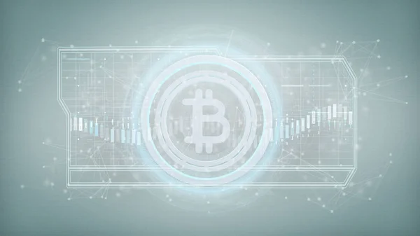 Tecnología Icono Bitcoin Círculo Renderizado — Foto de Stock