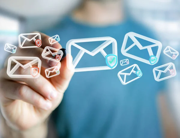 Email Aprovado Mensagem Spam Exibida Uma Interface Futurista Conceito Mensagem — Fotografia de Stock