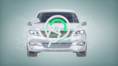 3d render arka plan üzerinde bir elektrik smartcar kavramının görünüm