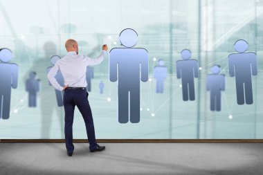 Görünüm kişi ile bir ağ bağlantısının her diğer - 3d işleme bağlı