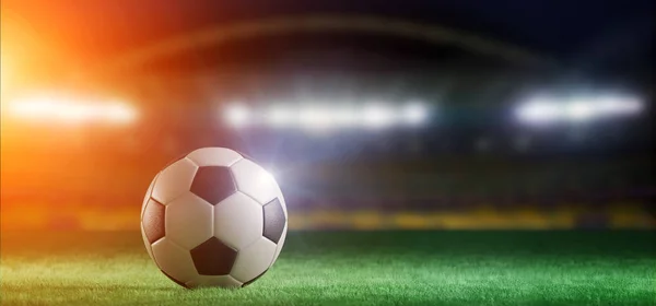 Bir futbol topu görünümünü bir Dünya Kupası Stadyumu - 3d işleme alanında