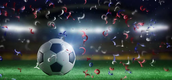 Bir Futbol Topu Görünümünü Flamalar Render Ile Bir Dünya Kupası — Stok fotoğraf