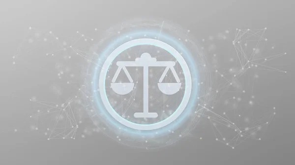 View Technology Justice Icon Circle Isolated Background Rendering — Stock Photo, Image