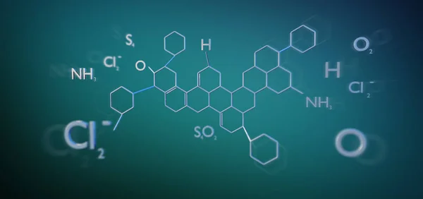 Bir Arka Plan Üzerinde Izole Molekül Yapısı Oluşturma Görünüm — Stok fotoğraf