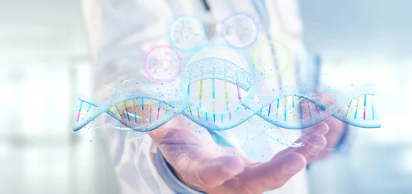 Weergave Van Een Arts Die Een Render Dna — Stockfoto