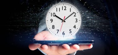 Görünümü saat timer tutan adamın