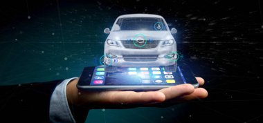 Smartcar checkings ile tutan adam görünümünü 