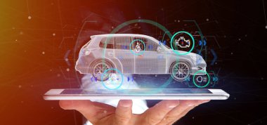 Smartcar checkings ile tutan adam görünümünü