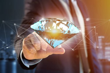 Elmas bağlantıları önünde shinning görünümünü