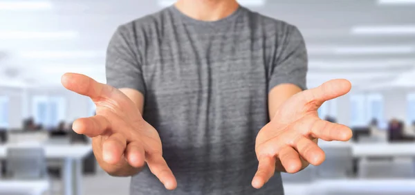 Blick Auf Leere Hände Eines Entspannten Jungen Mannes — Stockfoto