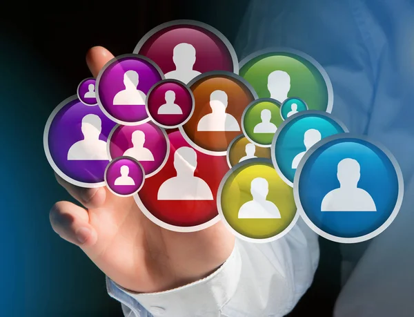 Görünüm Grubu'nun teknoloji arayüzü arka plan üzerinde görüntülenen kişi simgesi