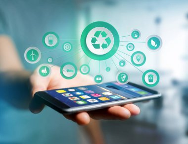 Bir teknoloji ekolojik arayüzü ile bir teknoloji arabiriminde görüntülenen simge görünümü