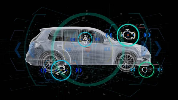 Перегляд Перевірки Smartcar Тлі Рендеринга — стокове фото