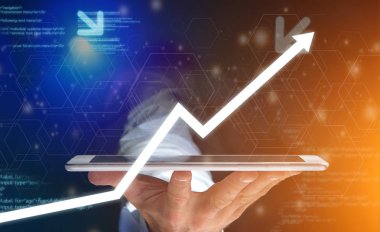 Bir teknoloji arabirim üzerinde gidiş sona ok kavramı görünümünü