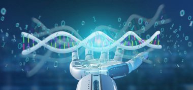 3d civarında ikili dosyasına sahip kodlanmış bir DNA görüntüsü