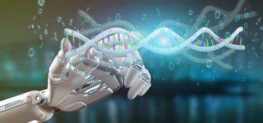3d civarında ikili dosyasına sahip kodlanmış bir DNA görüntüsü