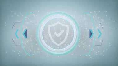 Bir teknoloji güvenlik simgesi görünümünü bir arka plan üzerinde 3d render izole bir daire