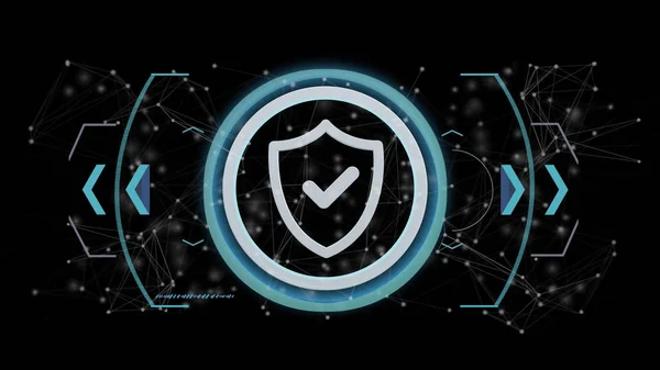 Bild Teknik Security Ikonen Cirkel Som Isolerad Bakgrund Rendering — Stockfoto