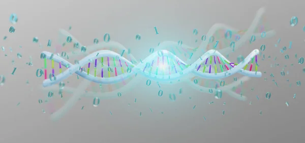 View Rendering Data Coded Dna Binary File — Stock Photo, Image