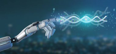 3d civarında ikili dosyasına sahip kodlanmış bir DNA görüntüsü