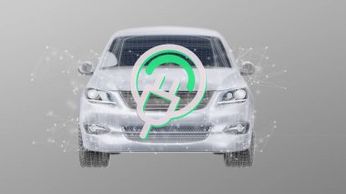 3d render arka plan üzerinde bir elektrik smartcar kavramının görünüm