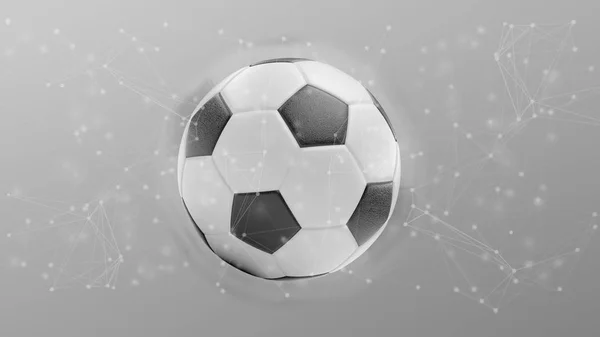 Melihat Bola Sepak Dan Koneksi Diisolasi Pada Latar Belakang Rendering — Stok Foto