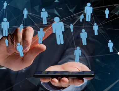 Her diğer - iş ve iletişim kavramı kişi ile bir ağ bağlantısı görünümünü bağlantılı