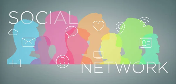 Vista Uma Rede Social Colorfull Trabalho Equipe Com Renderização Ícone — Fotografia de Stock