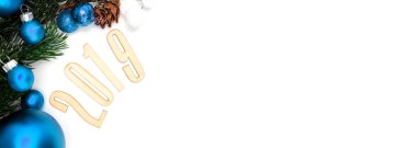 Noel tatil dekorasyonu ile 2019 yeni yıl kompozisyon görünümünü