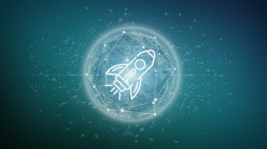 Bir denize indirmek-in a başlatılması bir roket bir küre ile görünümünü