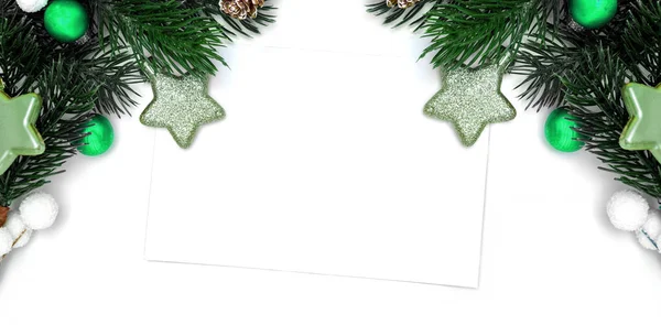 View Blank Christmas Holidays Greeting Card White Background — Stock Photo, Image