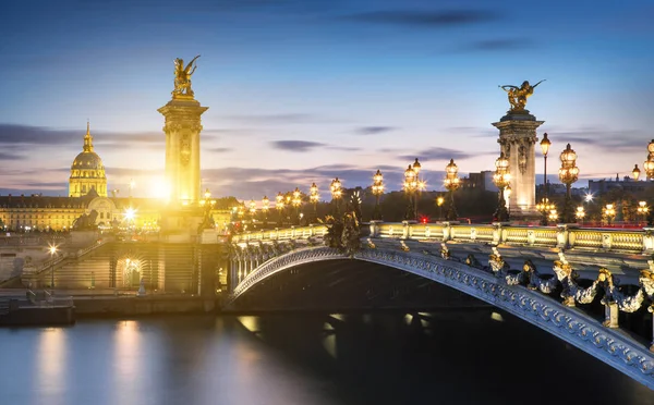 Vista Del Puente Alexandre París Francia —  Fotos de Stock