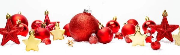 Vista Natal Vermelho Feriados Decoração Fundo Branco — Fotografia de Stock