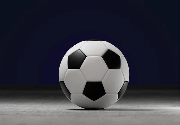Bir Futbol Topu Görünümünü Bir Şehir Stadyumu Işleme Alanında — Stok fotoğraf