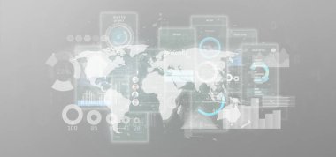 Kullanıcı arabirimi ekranlarını simgesi, istatistikleri ve veri 3d render ile görünümünü